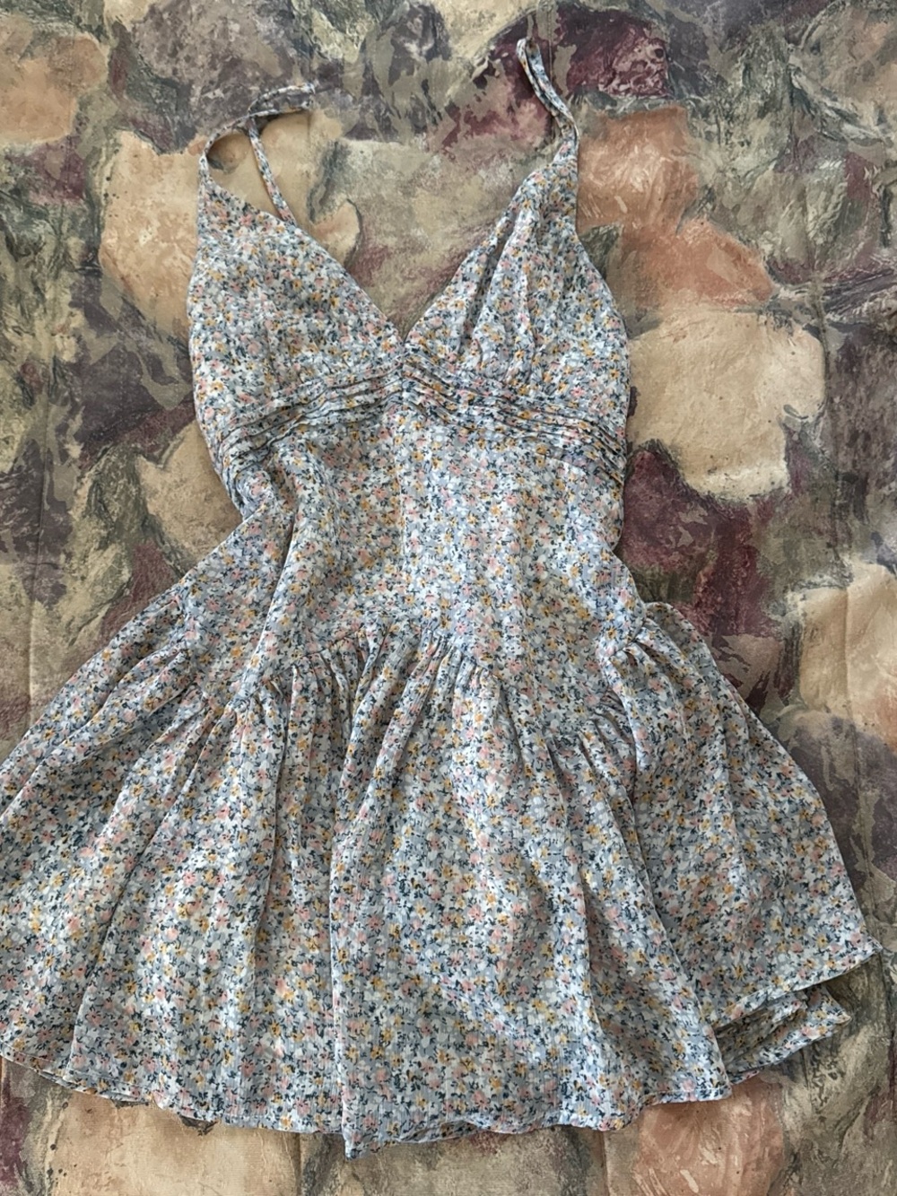 Floral Spaghetti Strap Sundress in Pastel Mix